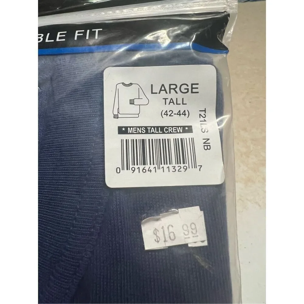 INDERA Men’s Rib Knit Thermal Pants (1) & Shirts (2) Sz L   Navy NIP